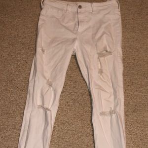 White slightly ripped jeans